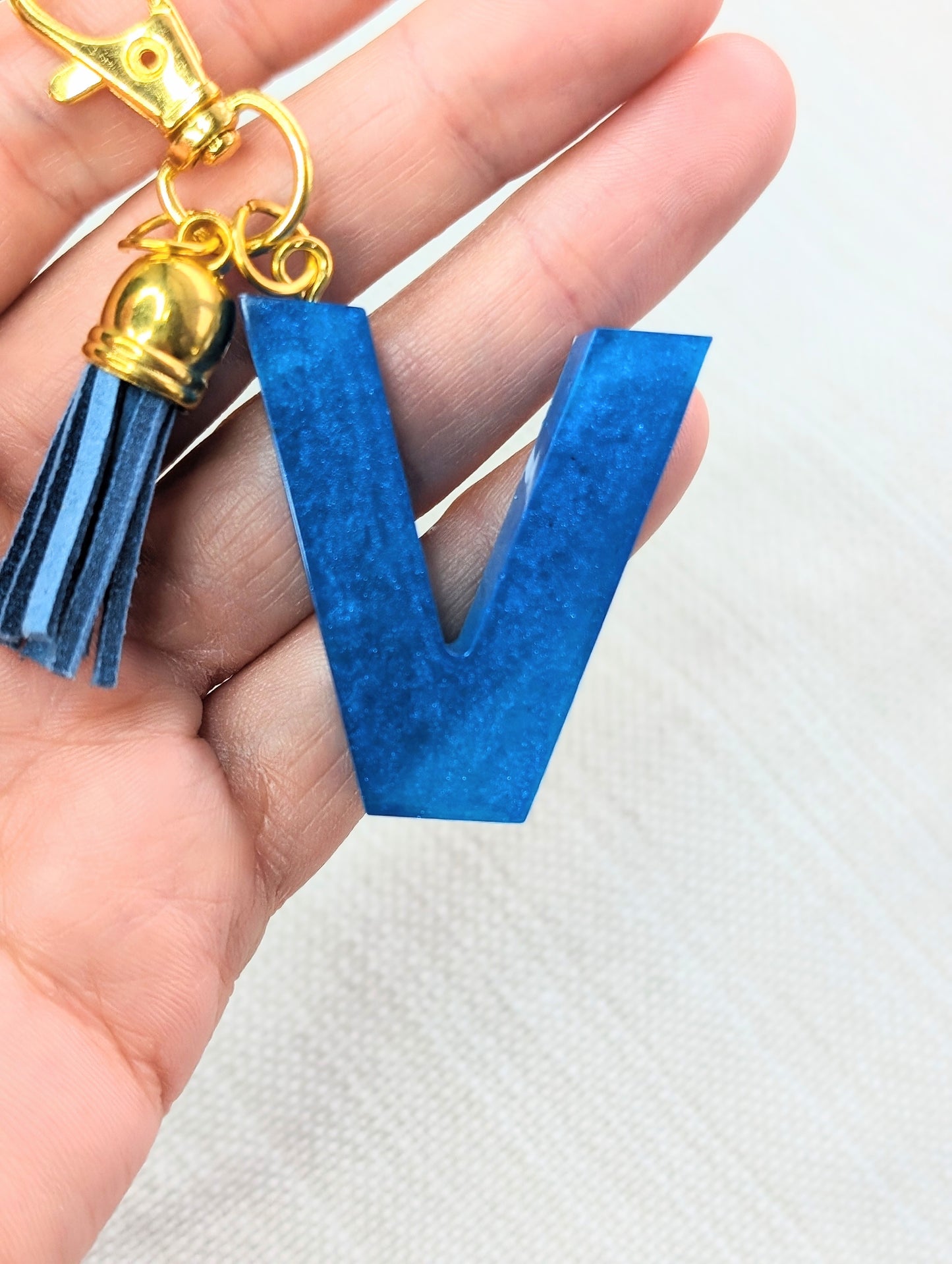 True Blue Initial Key Chain