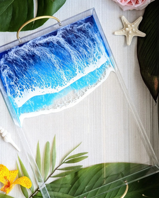 Small Clear Acrylic Ocean Serving Tray